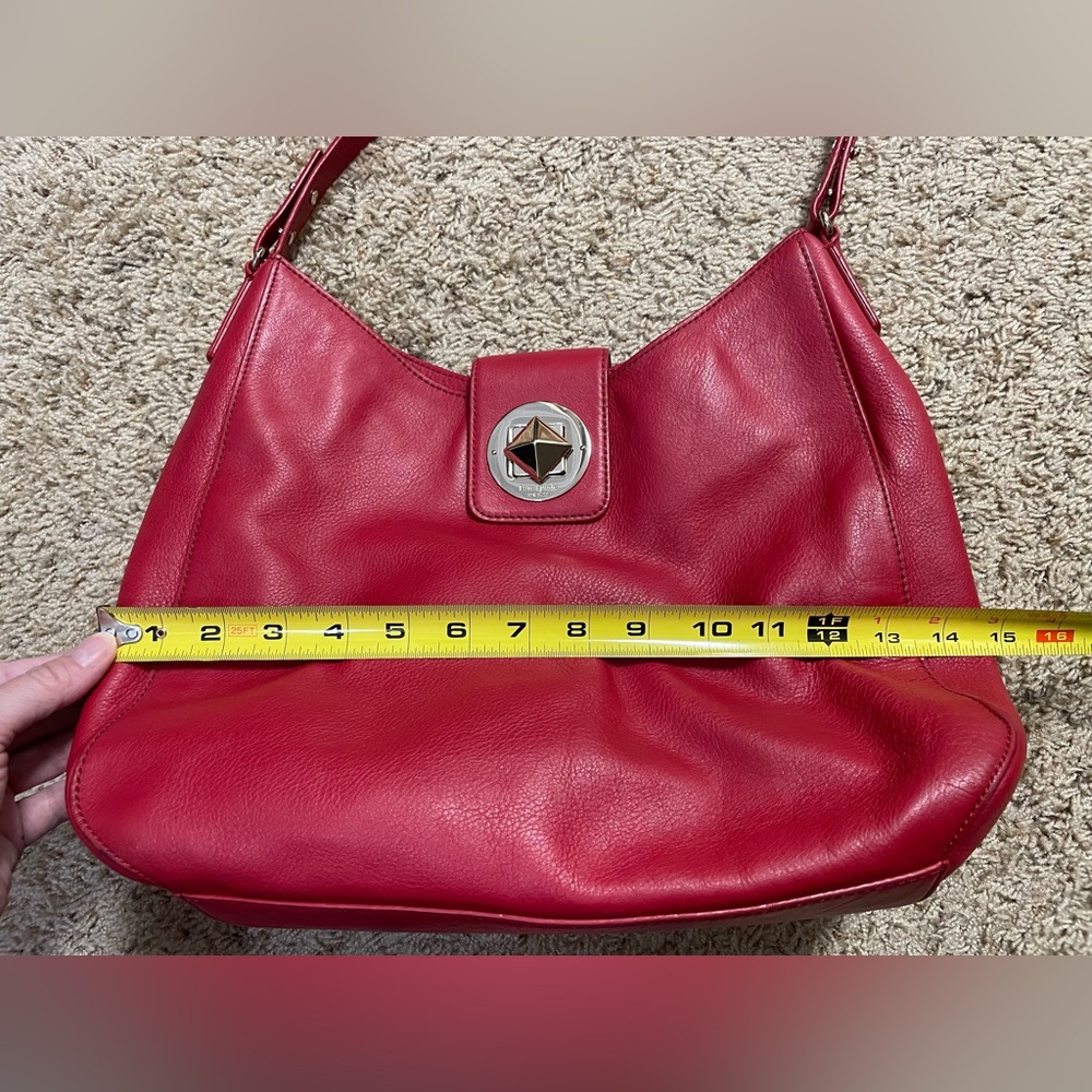 Kate Spade red leather Jamie Chrystie Street hobo shoulder bag - Picture 10 of 14